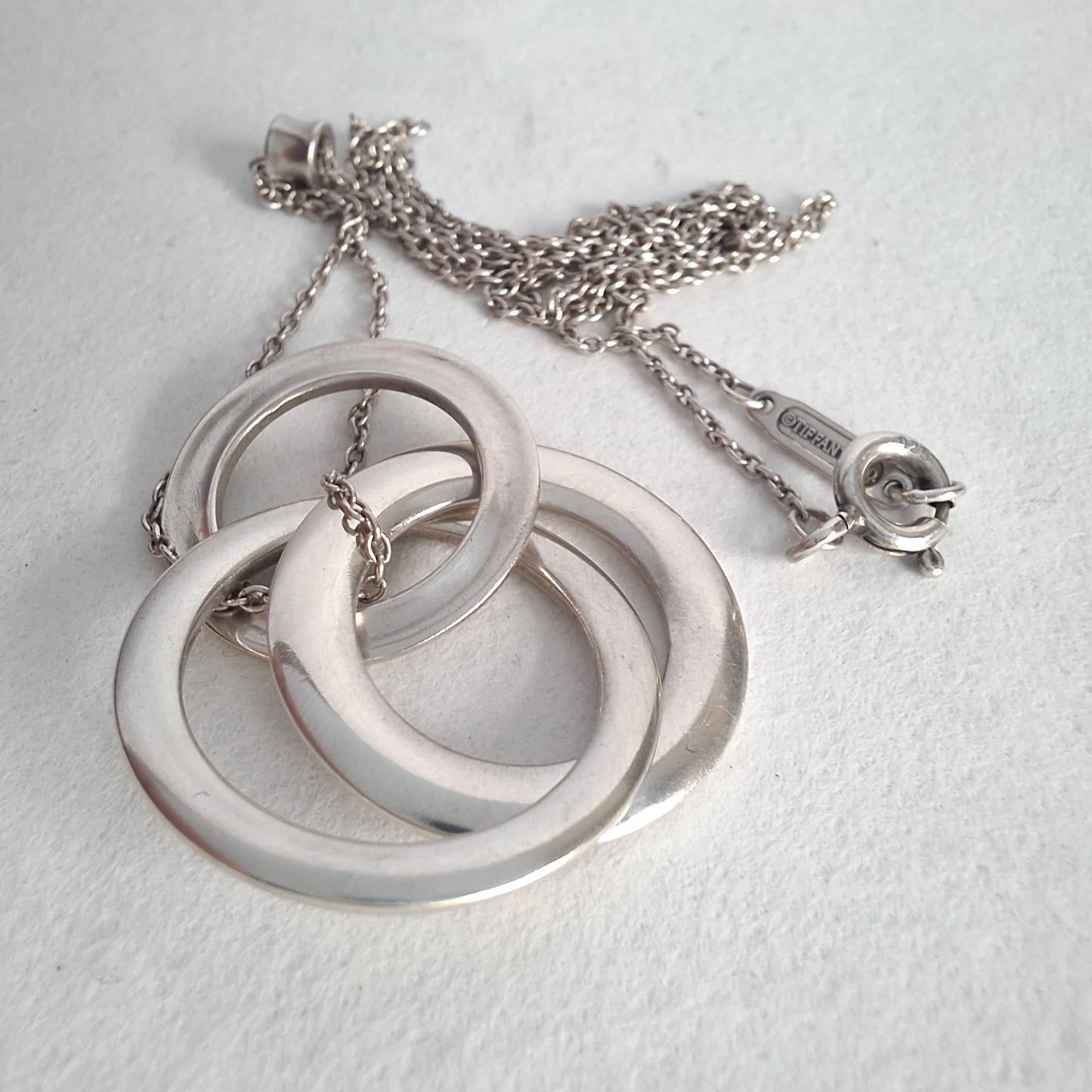 Tiffany & Co 1837 Triple Interlocking Circles Necklace in 925 Sterling Silver