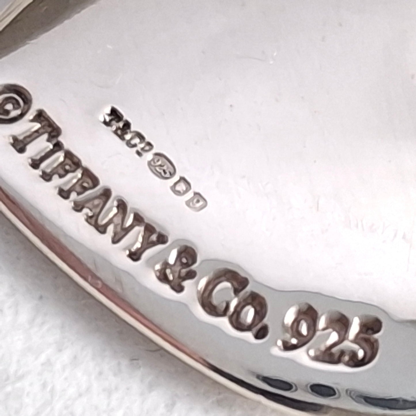 Vintage Tiffany & Co Solid Love Heart Necklace on 88cm Long Beaded Chain in Hallmarked Sterling Silver