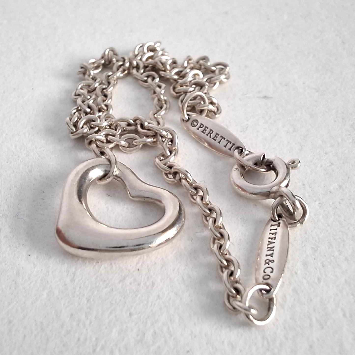 Tiffany & Co Paloma Picasso Open Heart Charm Bracelet in Sterling Silver