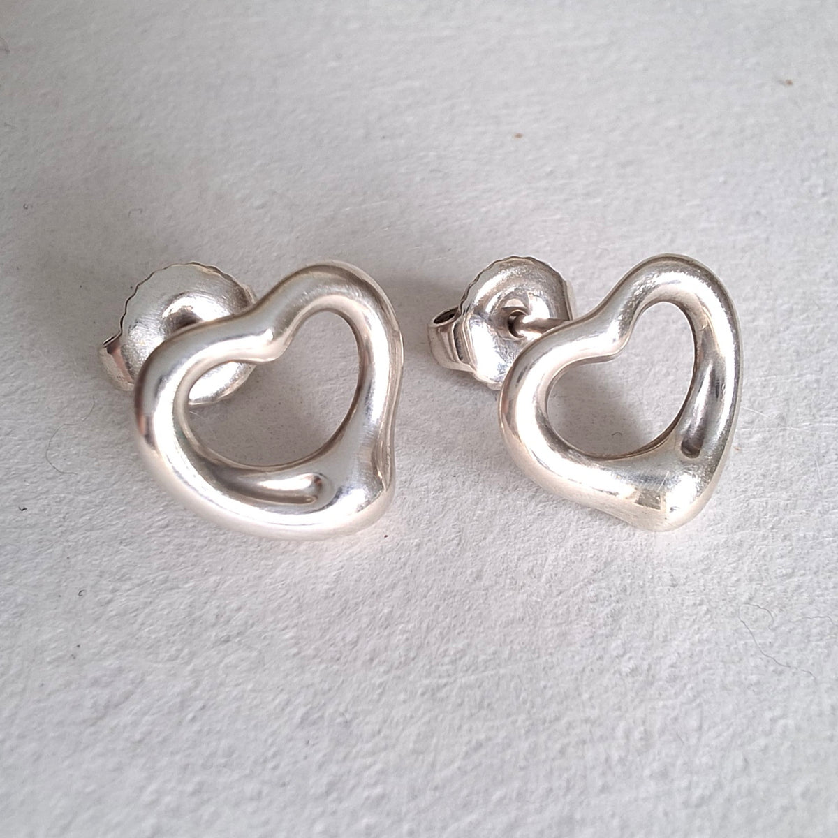 Tiffany & Co Paloma Picasso Open Heart Earrings in Sterling Silver