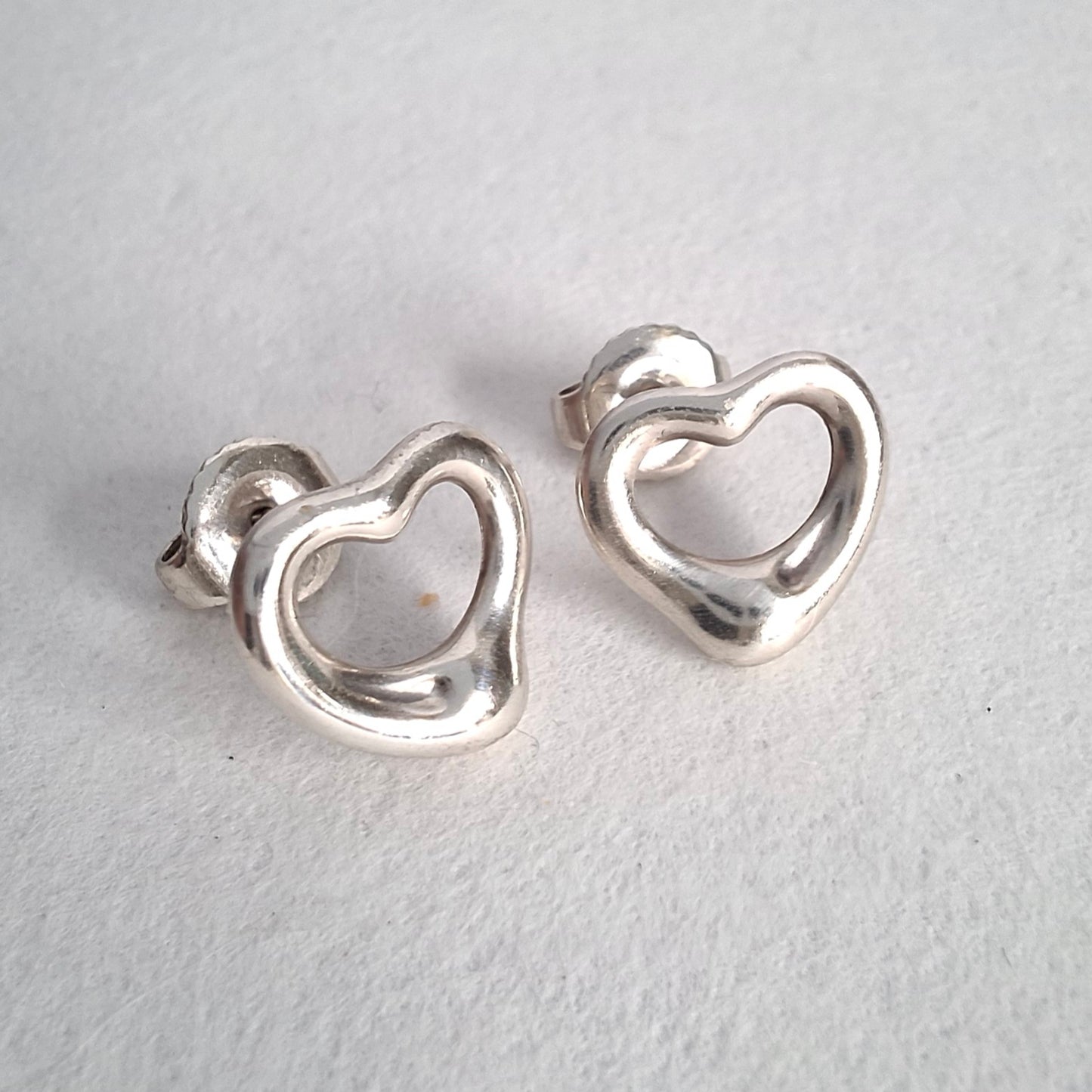 Tiffany & Co Paloma Picasso Open Heart Earrings in Sterling Silver