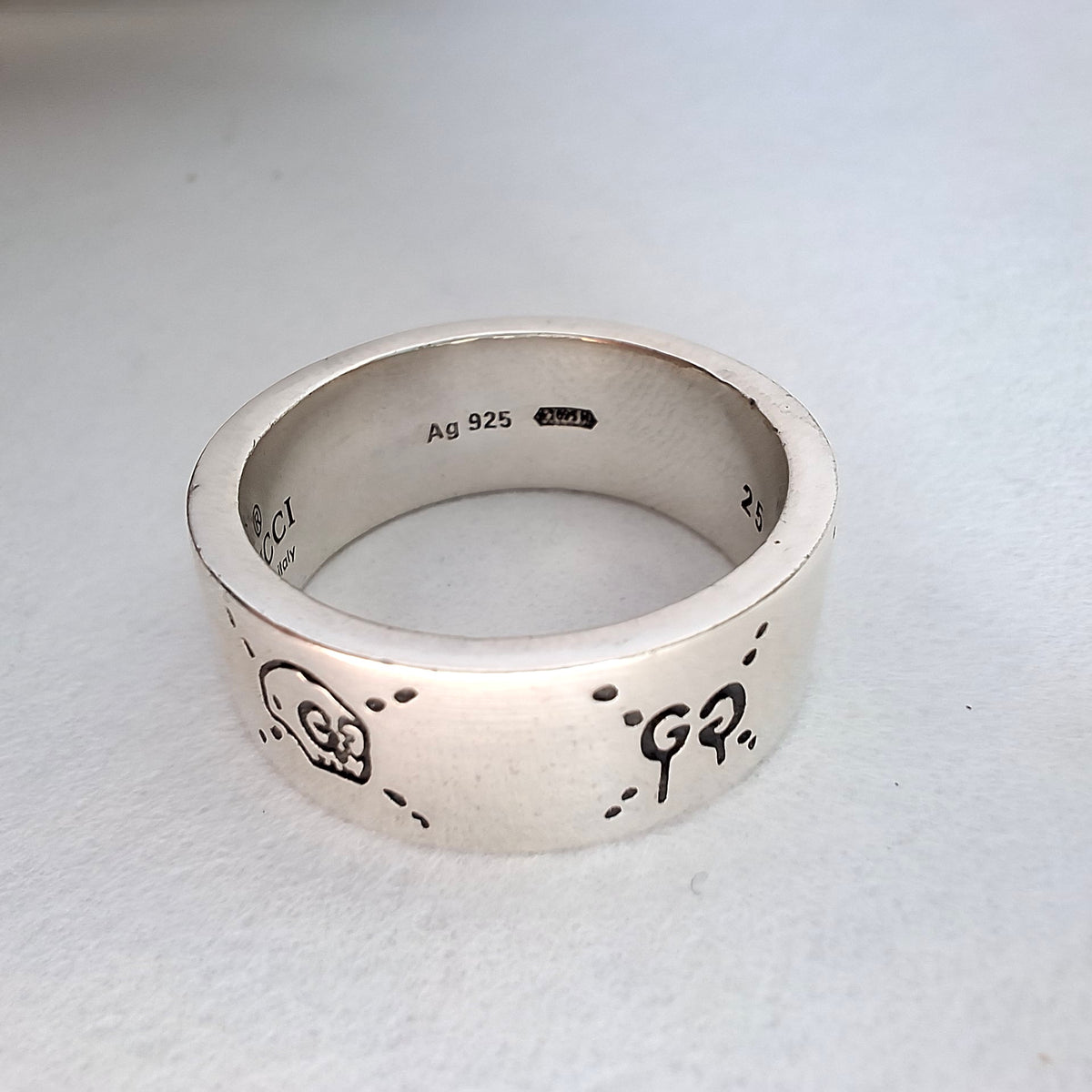 Gucci Ghost 9mm Silver Ring in Hallmarked Sterling Silver
