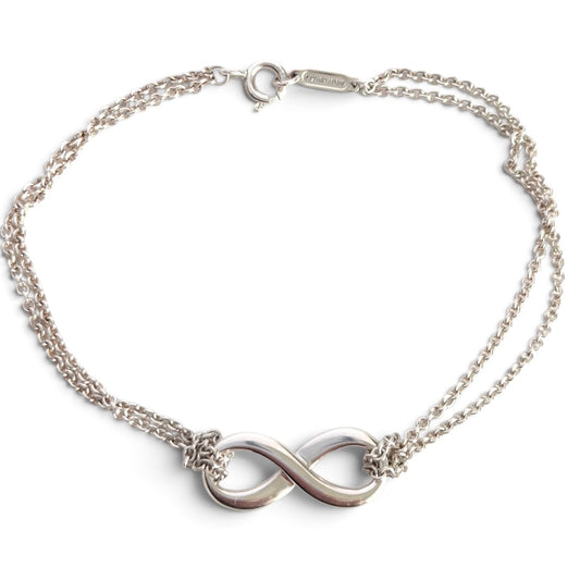 Tiffany & Co Double Chain Infinity Bracelet in Sterling Silver