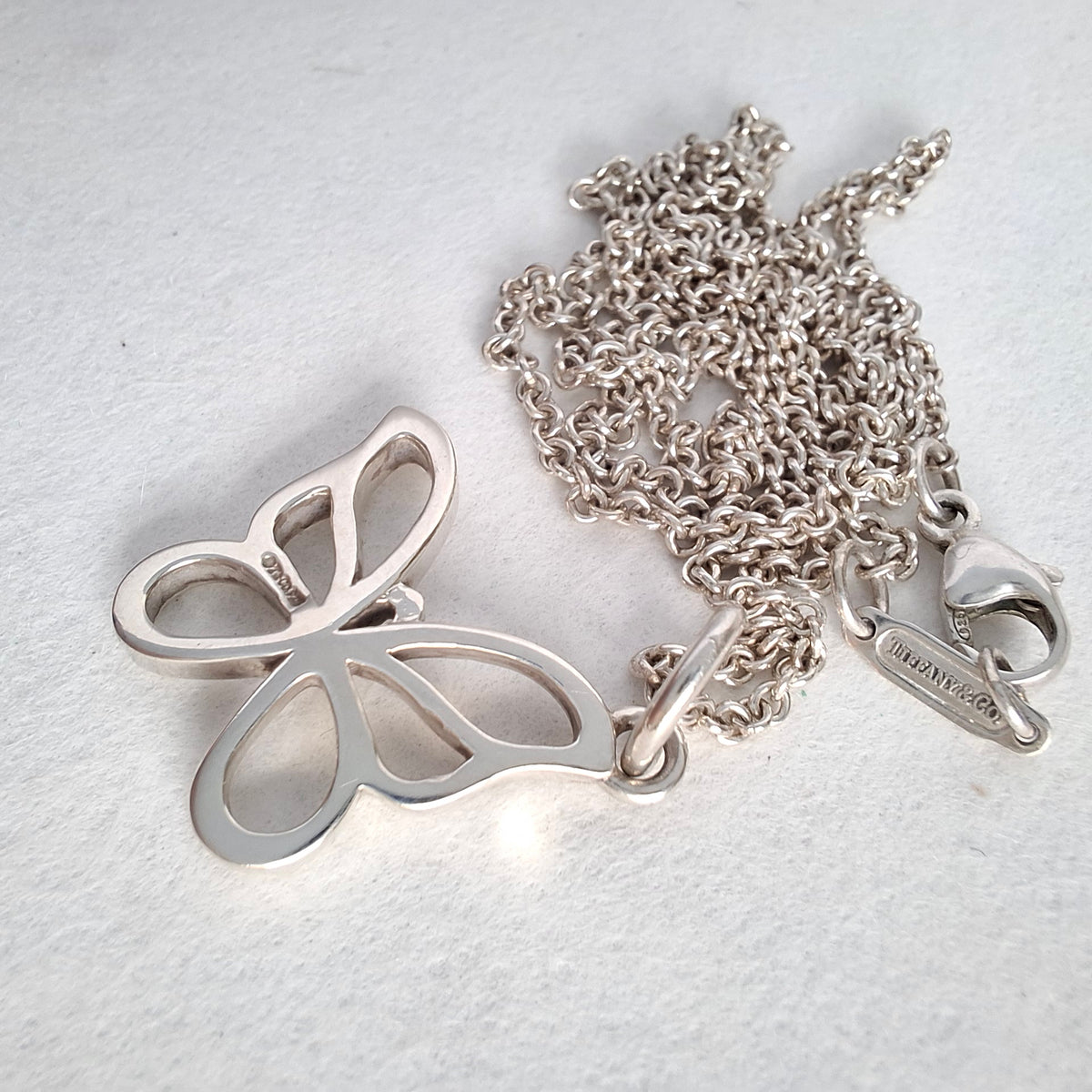 Vintage Tiffany & Co Silver Butterfly Necklace