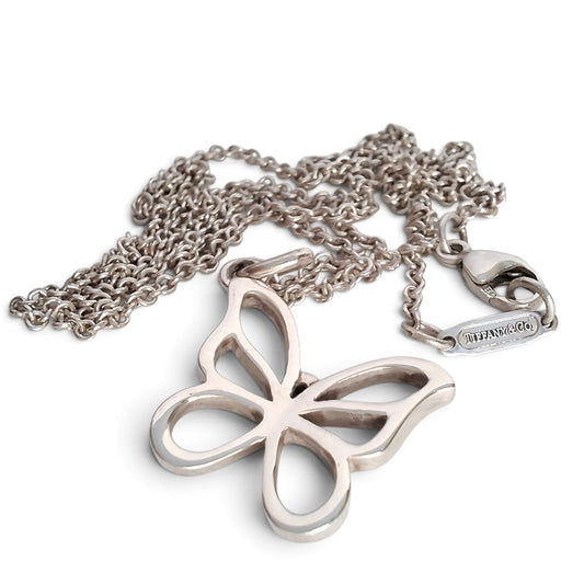 Vintage Tiffany & Co Silver Butterfly Necklace