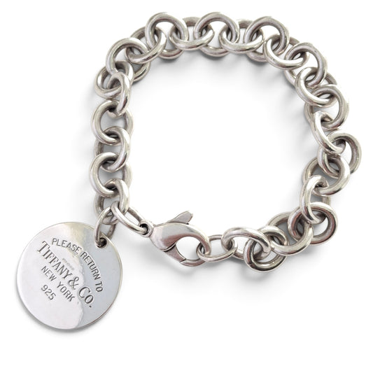Vintage Return to Tiffany & Co Coin Charm Bracelet in Hallmarked Sterling Silver
