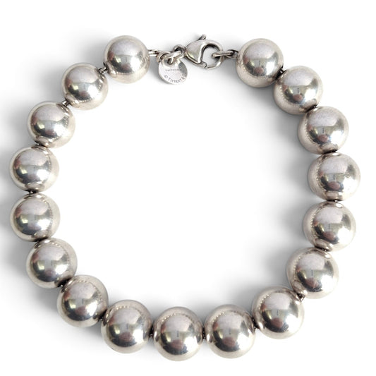Vintage Tiffany & Co 10mm Hardwear Ball Bracelet in Hallmarked Sterling Silver