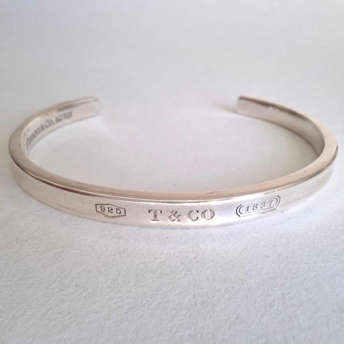 Tiffany & Co Narrow Cuff Bangle Bracelet in Hallmarked Sterling Silver