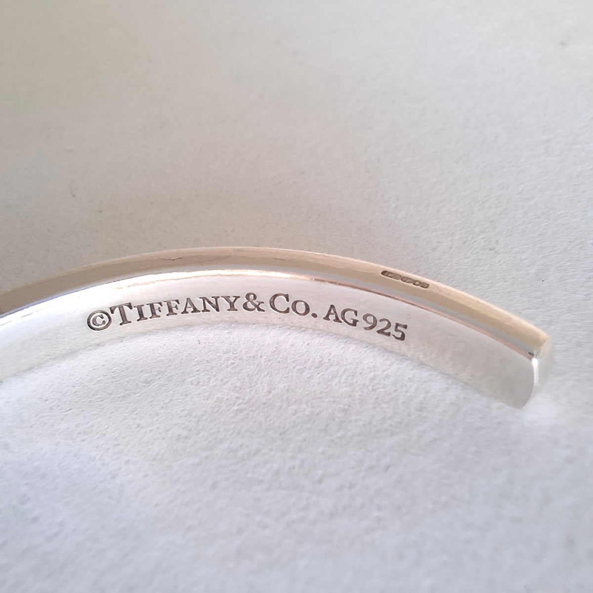Tiffany & Co Narrow Cuff Bangle Bracelet in Hallmarked Sterling Silver