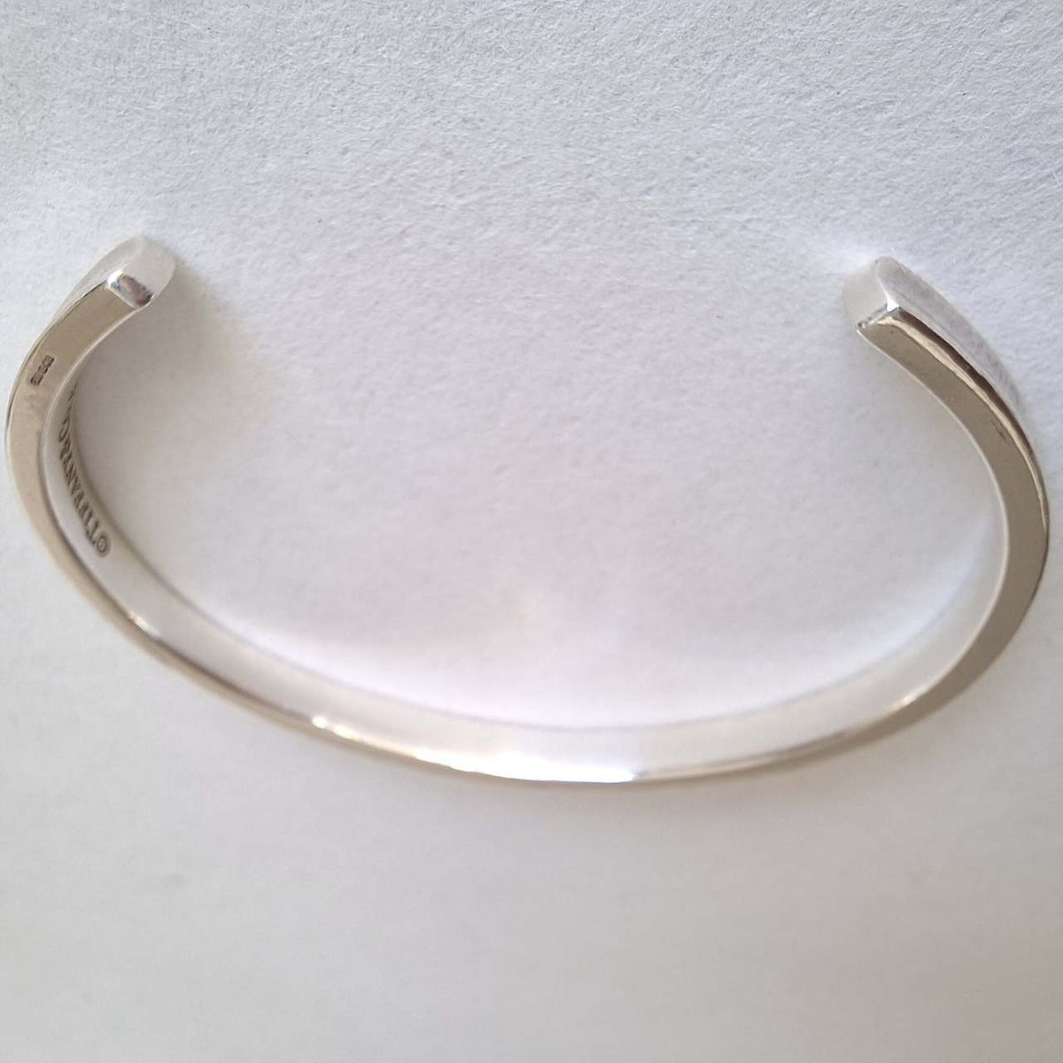 Tiffany & Co Narrow Cuff Bangle Bracelet in Hallmarked Sterling Silver