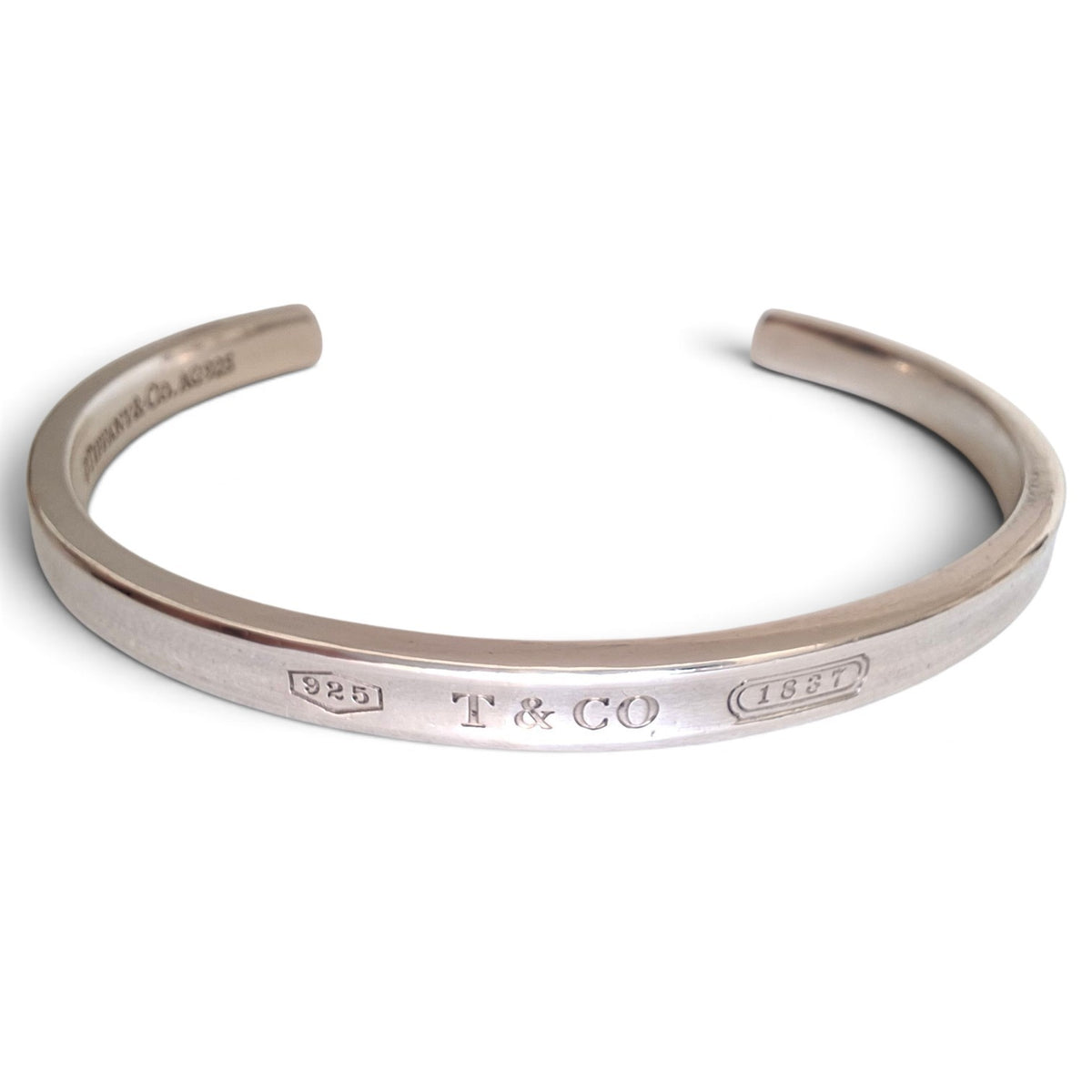 Tiffany & Co Narrow Cuff Bangle Bracelet in Hallmarked Sterling Silver