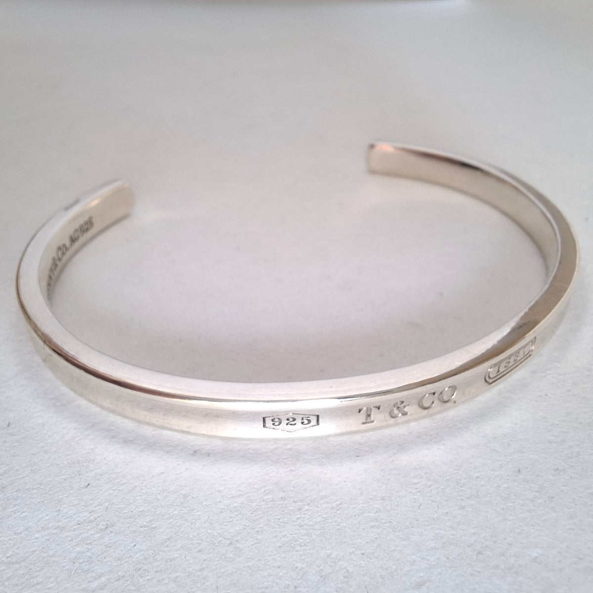 Tiffany & Co Narrow Cuff Bangle Bracelet in Hallmarked Sterling Silver