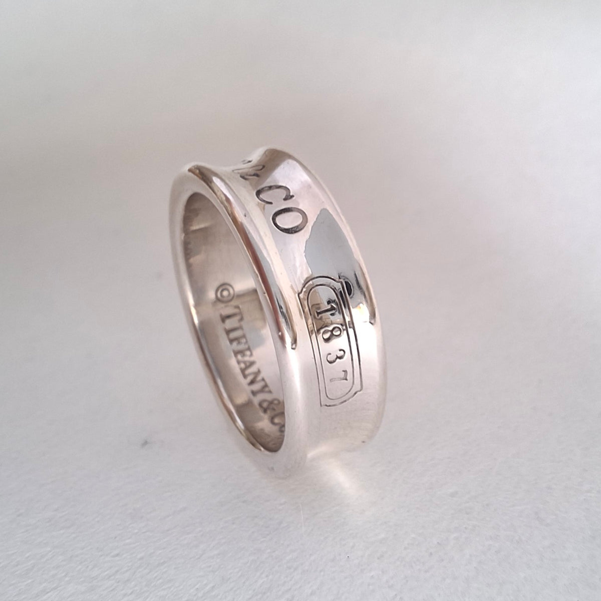 Tiffany & Co 1837 Medium Band Ring in Hallmarked Silver size P 1/2 - US 8.25