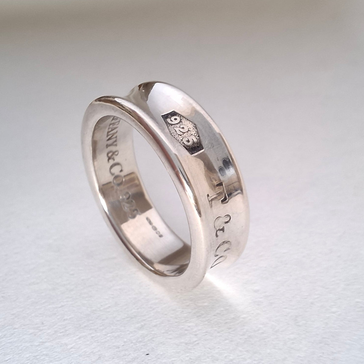 Tiffany & Co 1837 Medium Band Ring in Hallmarked Silver size P 1/2 - US 8.25