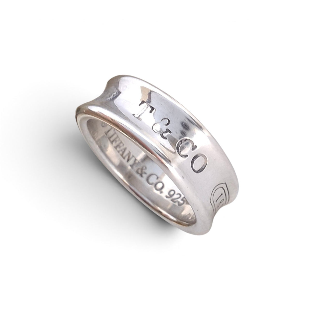 Tiffany & Co 1837 Medium Band Ring in Hallmarked Silver size P 1/2 - US 8.25