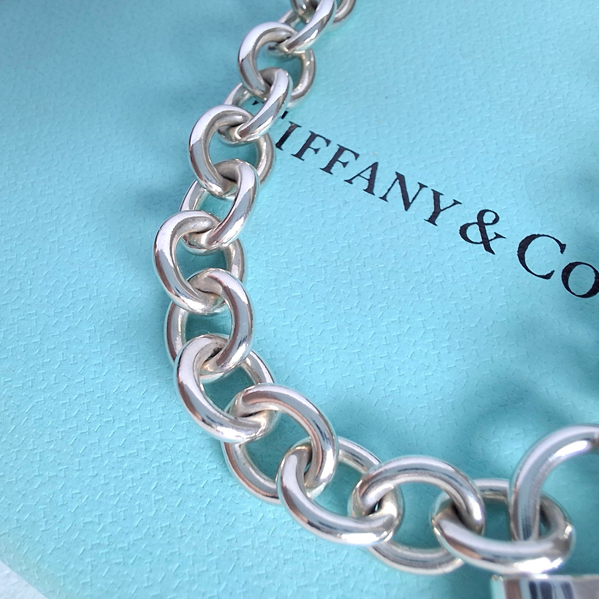 Tiffany & Co 1837 Padlock Necklace in Sterling Silver with Box and Pouch