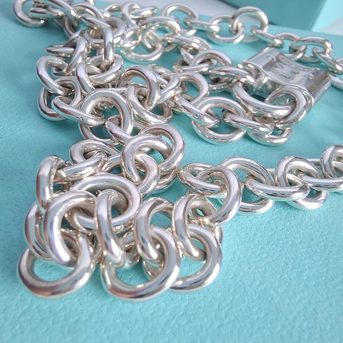 Tiffany & Co 1837 Padlock Necklace in Sterling Silver with Box and Pouch