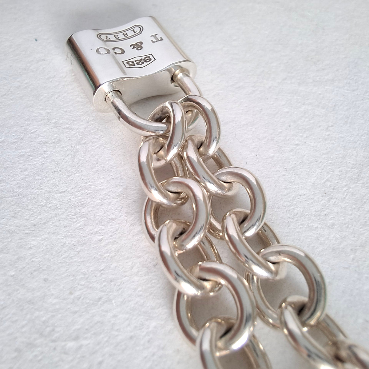 Tiffany & Co 1837 Padlock Necklace in Sterling Silver with Box and Pouch