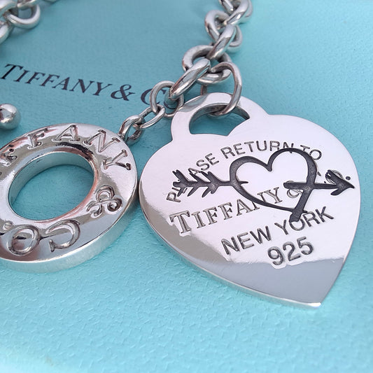 Return to Tiffany & Co Graffiti Heart Tag Toggle Necklace in Sterling Silver