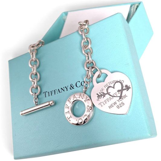 Return to Tiffany & Co Graffiti Heart Tag Toggle Necklace in Sterling Silver