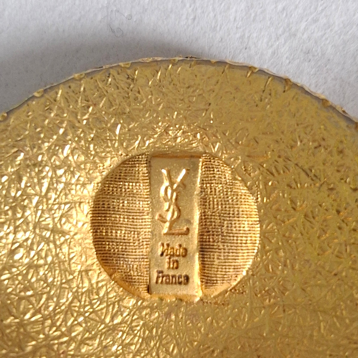 Vintage Yves Saint Laurent YSL Gold Plated Clam Shell Earrings