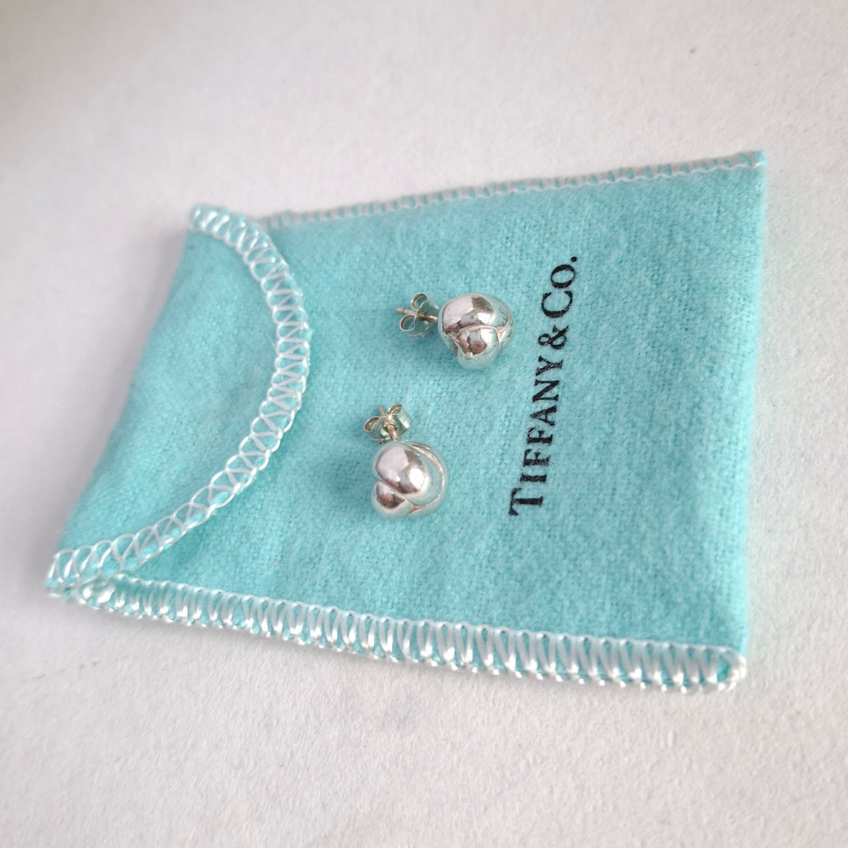 Tiffany & Co Sterling Silver Knot Earrings