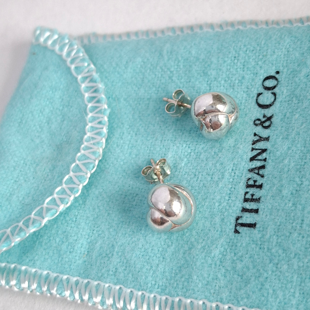 Tiffany & Co Sterling Silver Knot Earrings