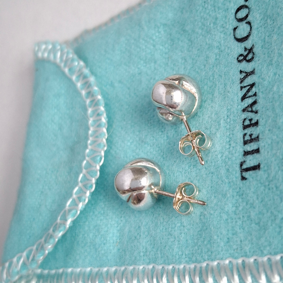 Tiffany & Co Sterling Silver Knot Earrings