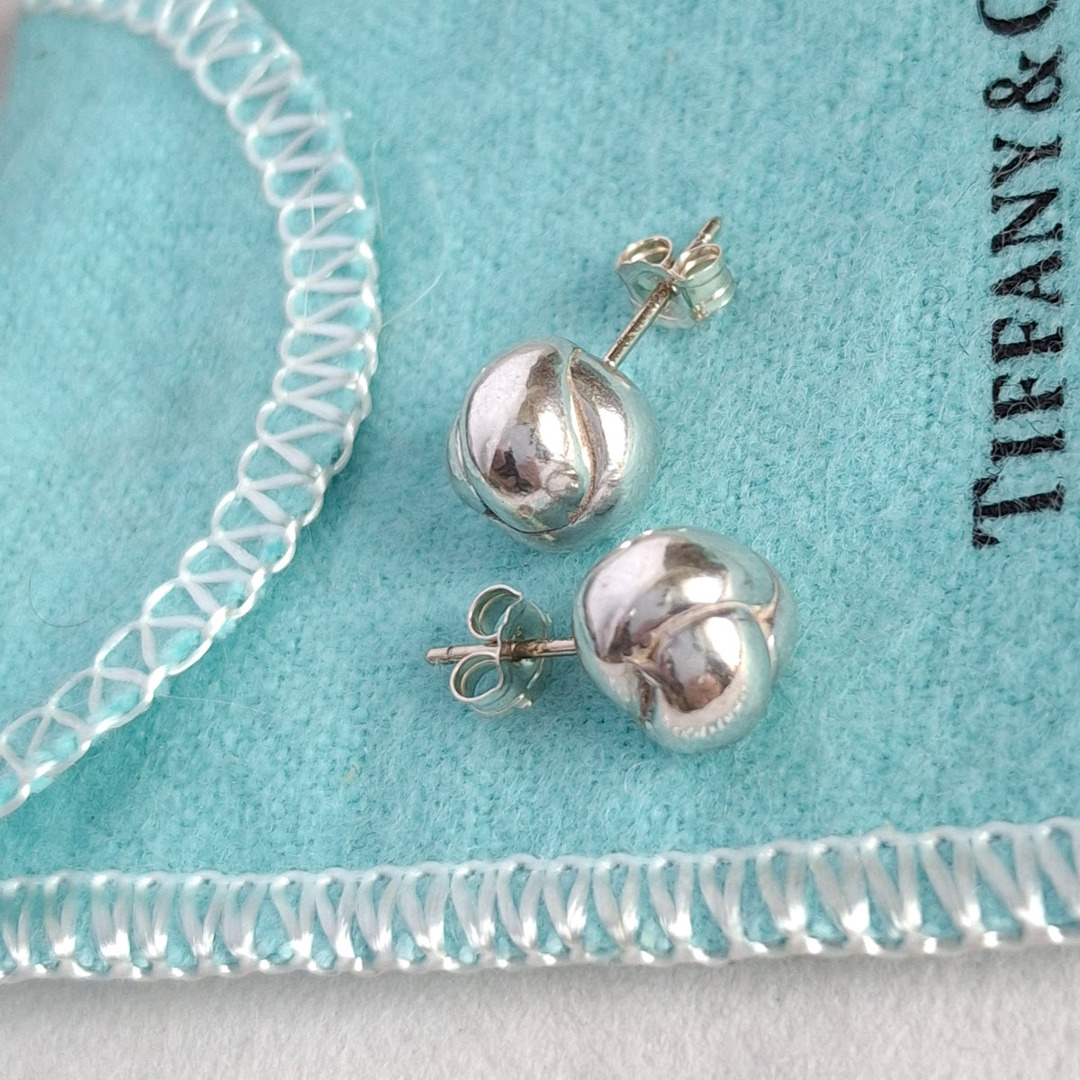 Tiffany & Co Sterling Silver Knot Earrings