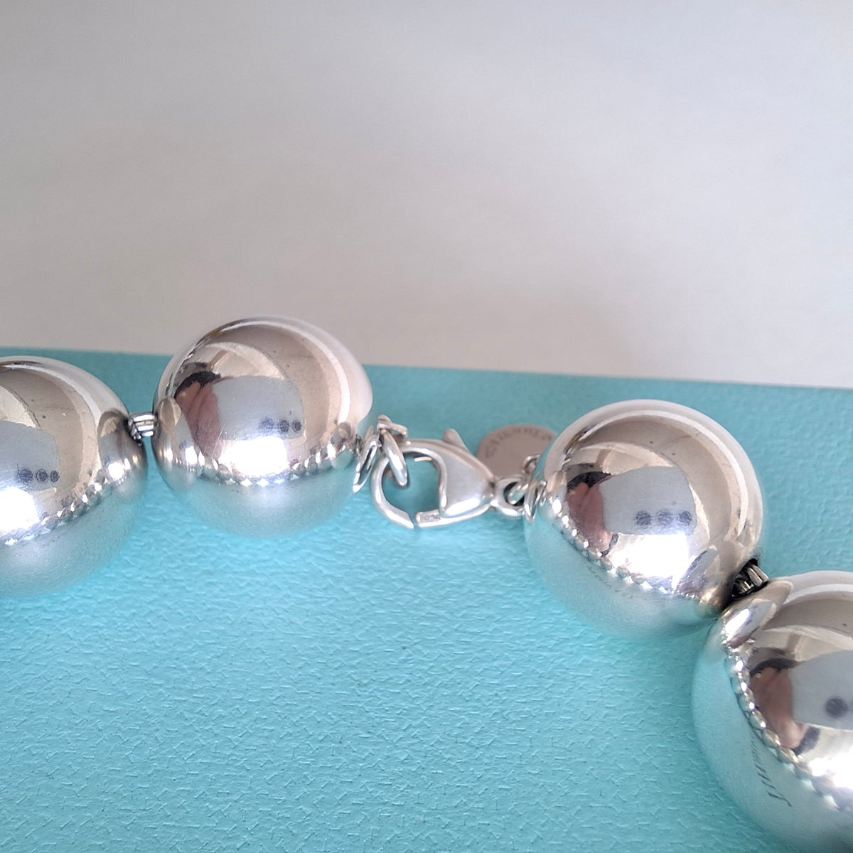 Tiffany & Co 14mm Hardware Ball Bracelet in Sterling Silver with Box