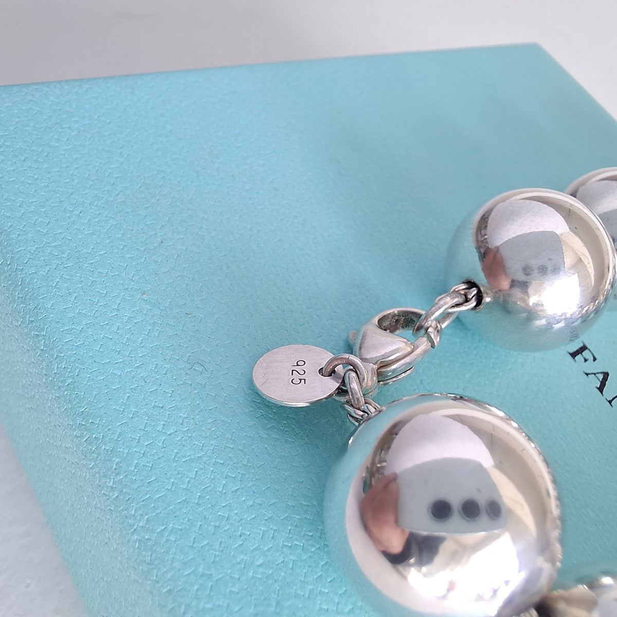 Tiffany & Co 14mm Hardware Ball Bracelet in Sterling Silver with Box
