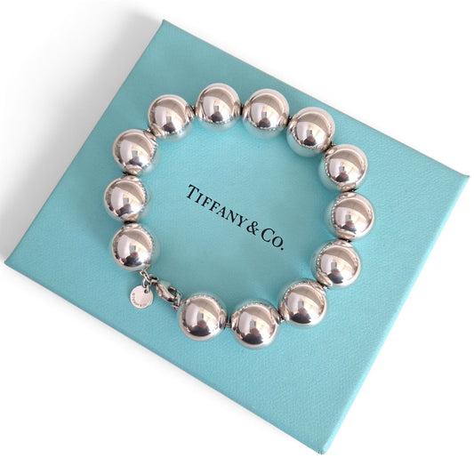 Tiffany & Co 14mm Hardware Ball Bracelet in Sterling Silver with Box