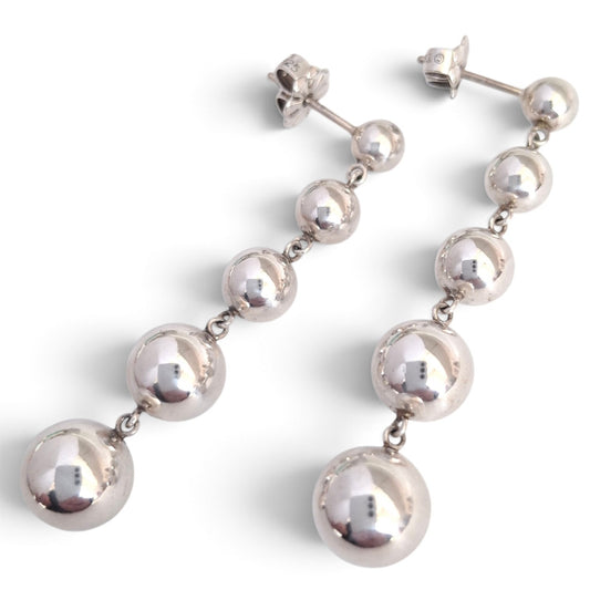 Tiffany & Co Hardwear Graduated Five Ball Earrings in Sterling Silver with Box