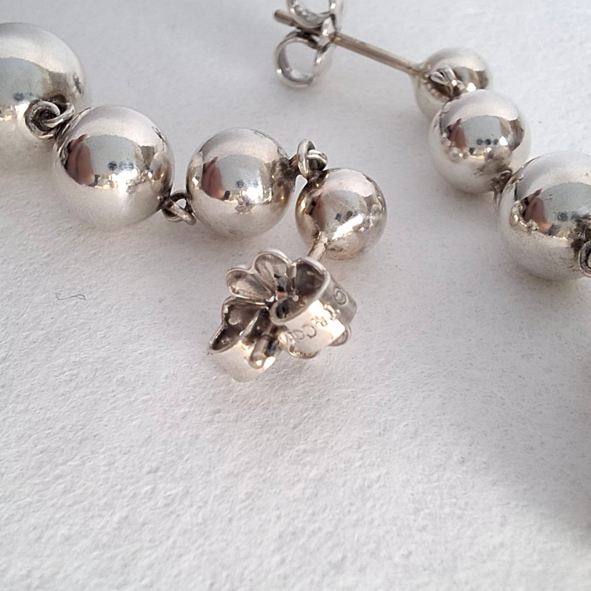 Tiffany & Co Hardwear Graduated Five Ball Earrings in Sterling Silver with Box