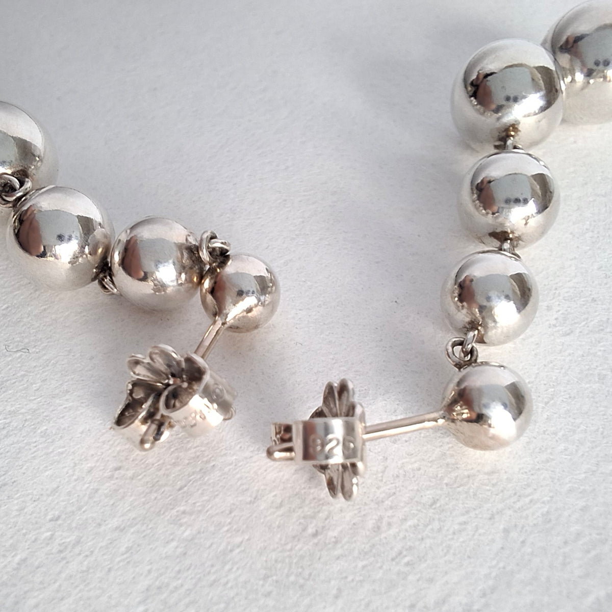 Tiffany & Co Hardwear Graduated Five Ball Earrings in Sterling Silver with Box
