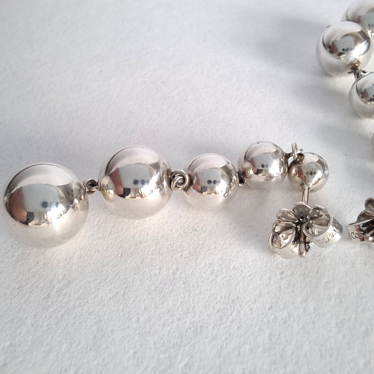Tiffany & Co Hardwear Graduated Five Ball Earrings in Sterling Silver with Box