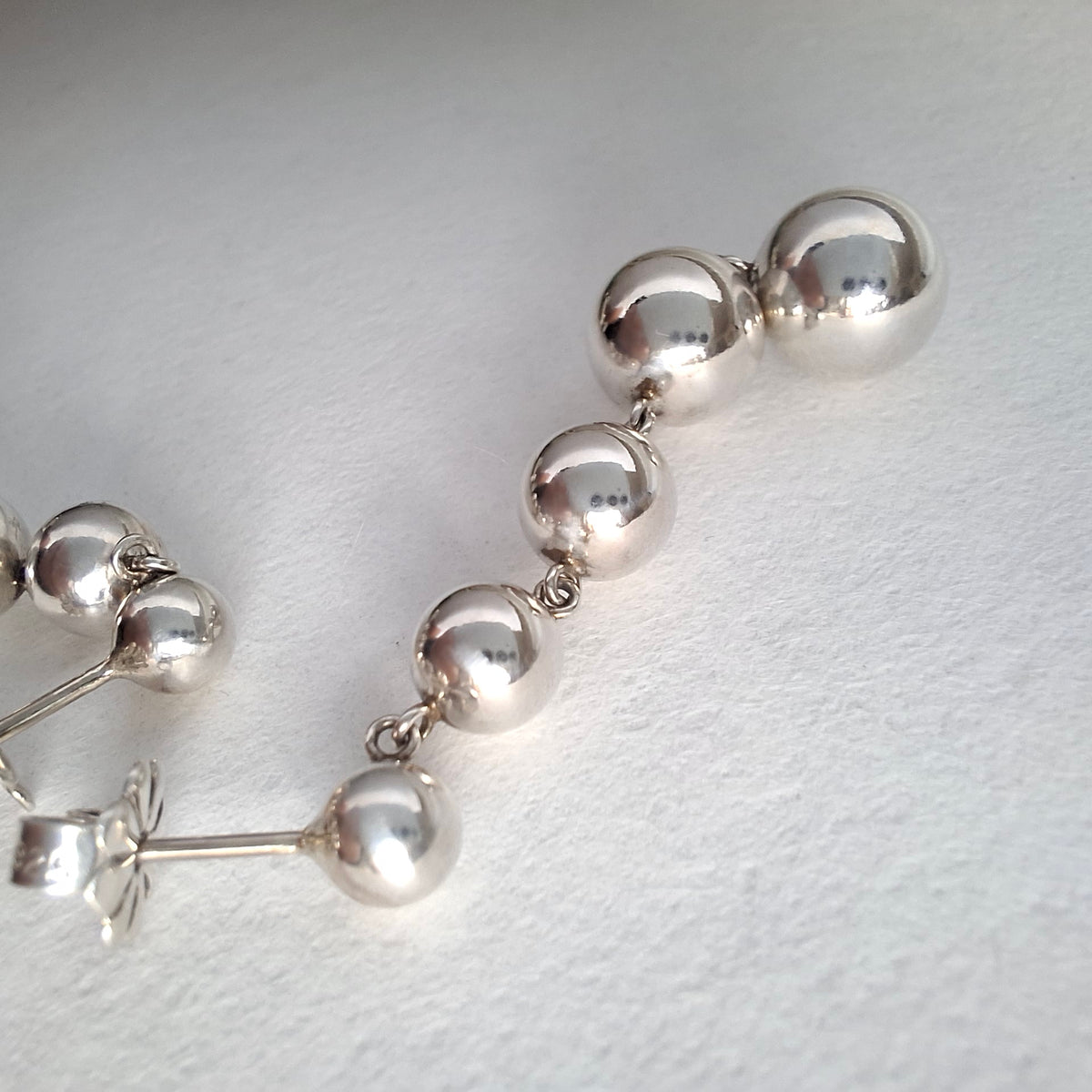 Tiffany & Co Hardwear Graduated Five Ball Earrings in Sterling Silver with Box