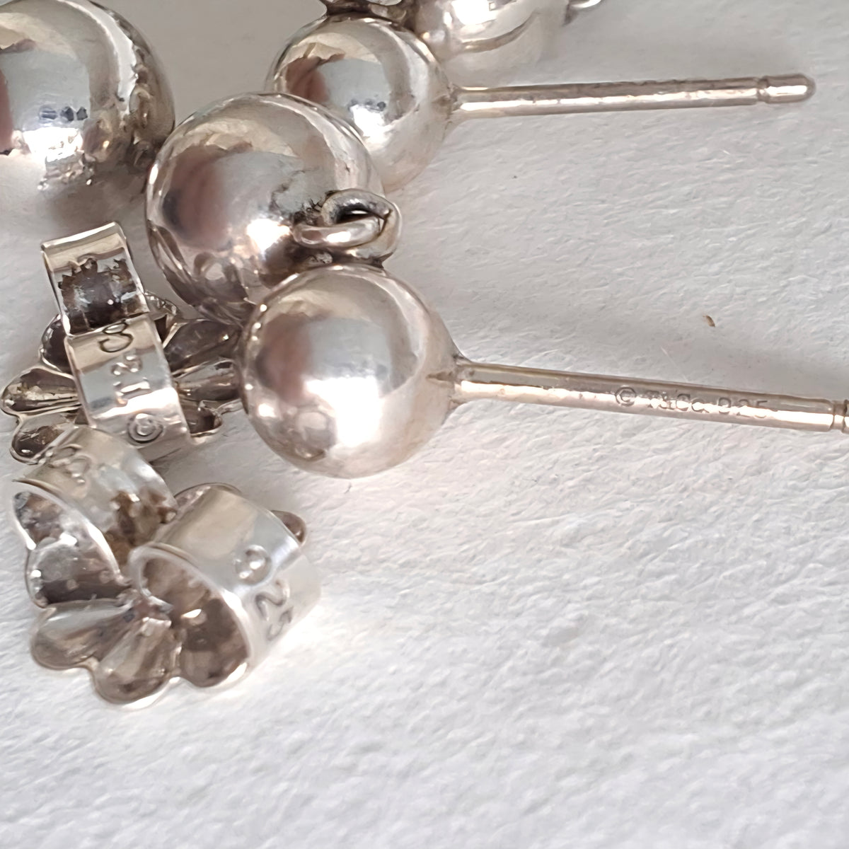 Tiffany & Co Hardwear Graduated Five Ball Earrings in Sterling Silver with Box