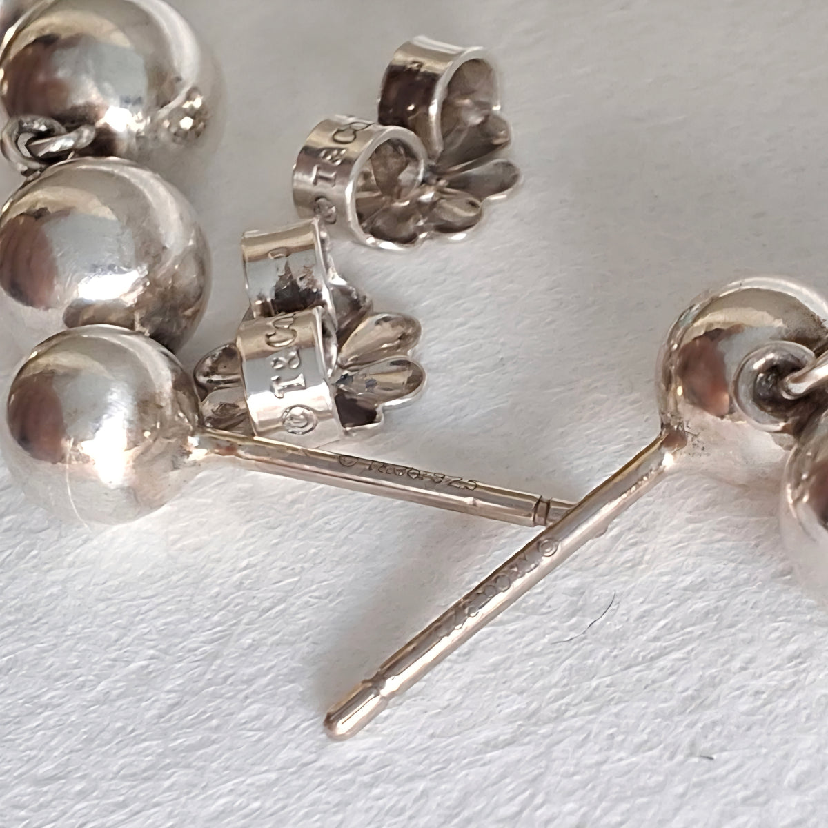Tiffany & Co Hardwear Graduated Five Ball Earrings in Sterling Silver with Box