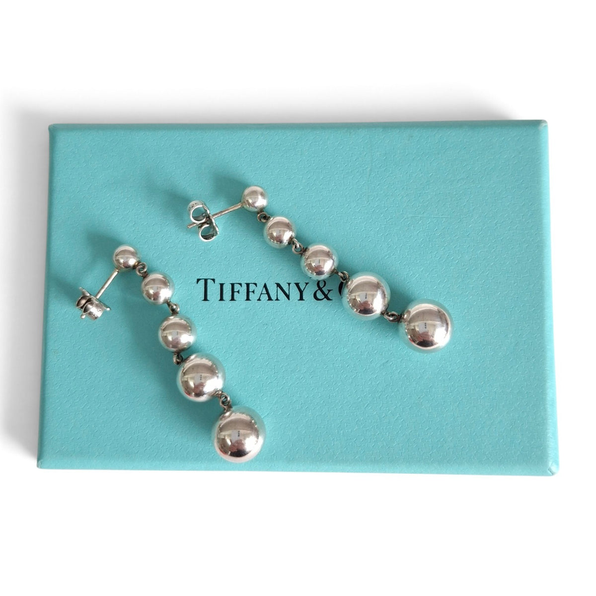 Tiffany & Co Hardwear Graduated Five Ball Earrings in Sterling Silver with Box