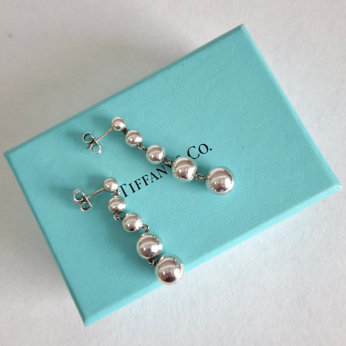 Tiffany & Co Hardwear Graduated Five Ball Earrings in Sterling Silver with Box