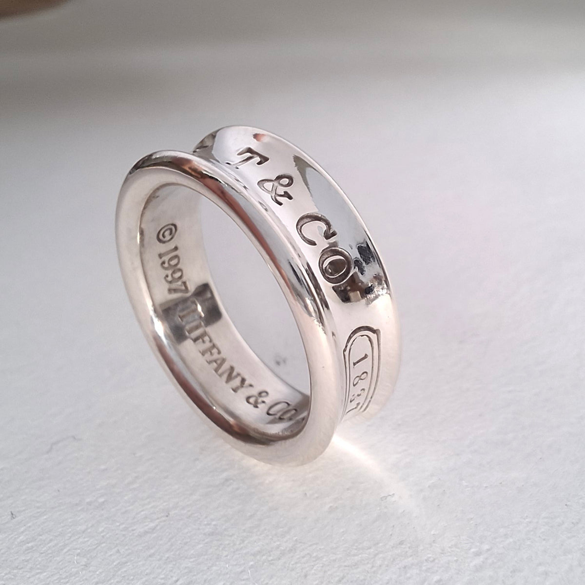 Vintage Tiffany & Co 1837 Medium Band Ring in Sterling Silver