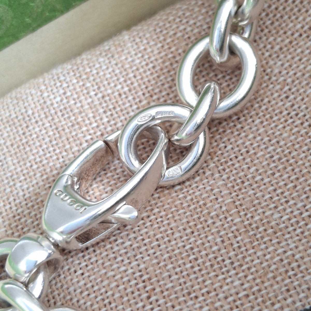 Gucci Trademark Logo Necklace in Solid Sterling Silver