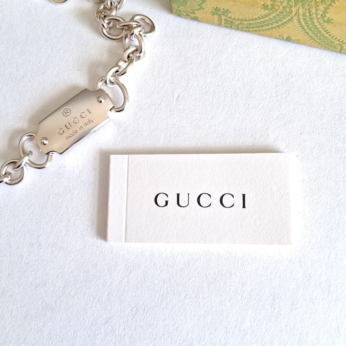 Gucci Trademark Logo Necklace in Solid Sterling Silver