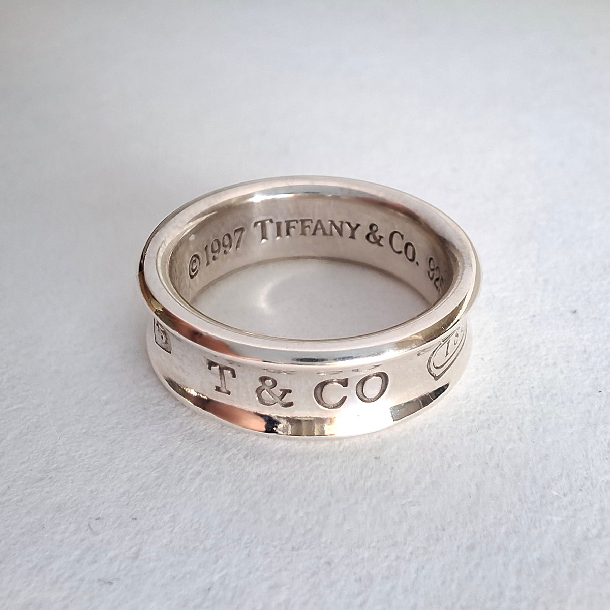 Vintage Tiffany & Co 1837 Medium Band Ring in Sterling Silver