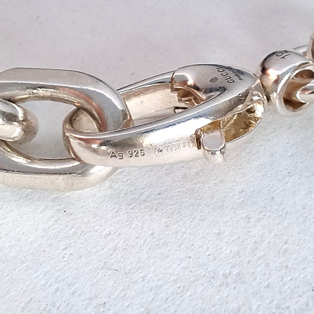 Gucci GG Logo Bracelet in Solid Sterling Silver