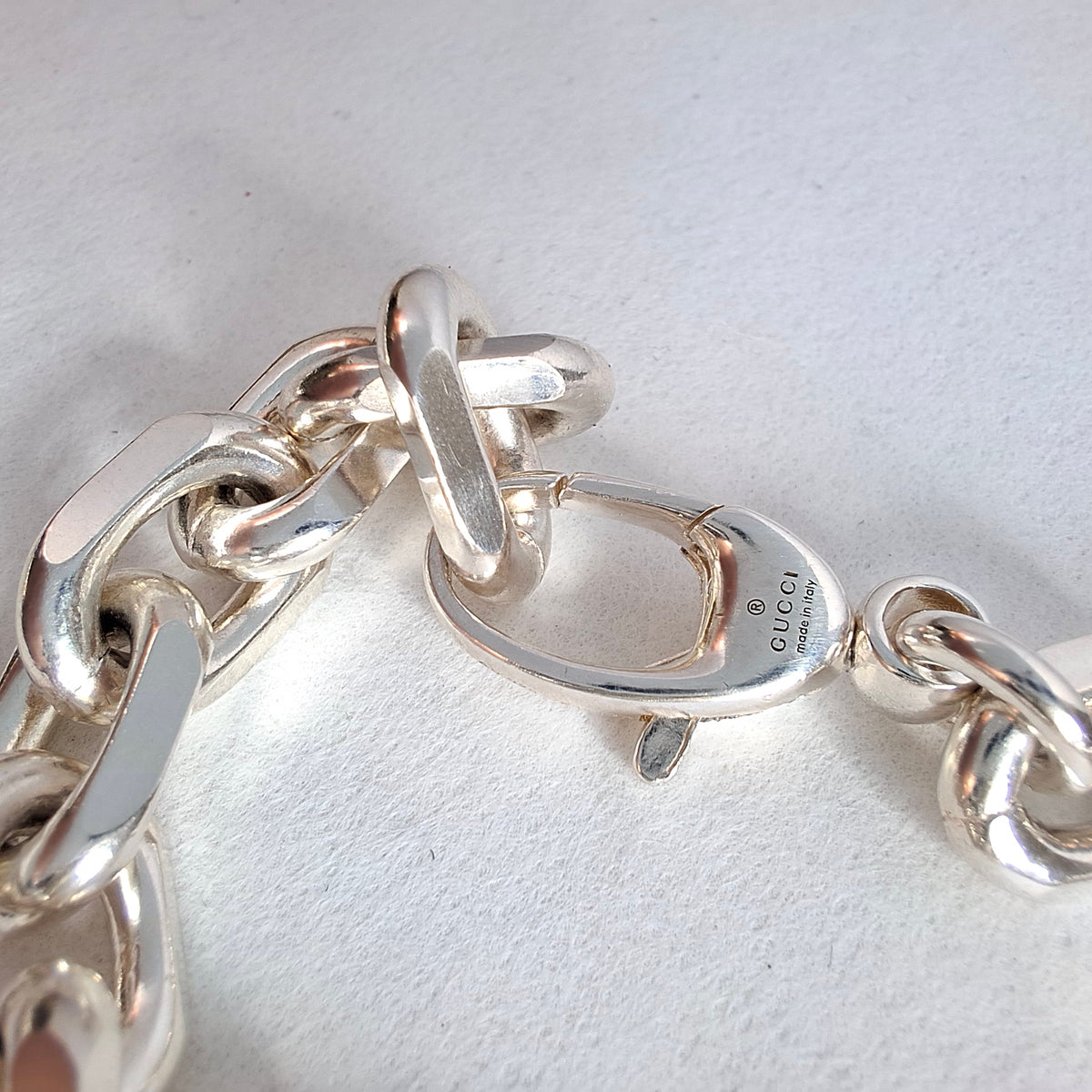 Gucci GG Logo Bracelet in Solid Sterling Silver