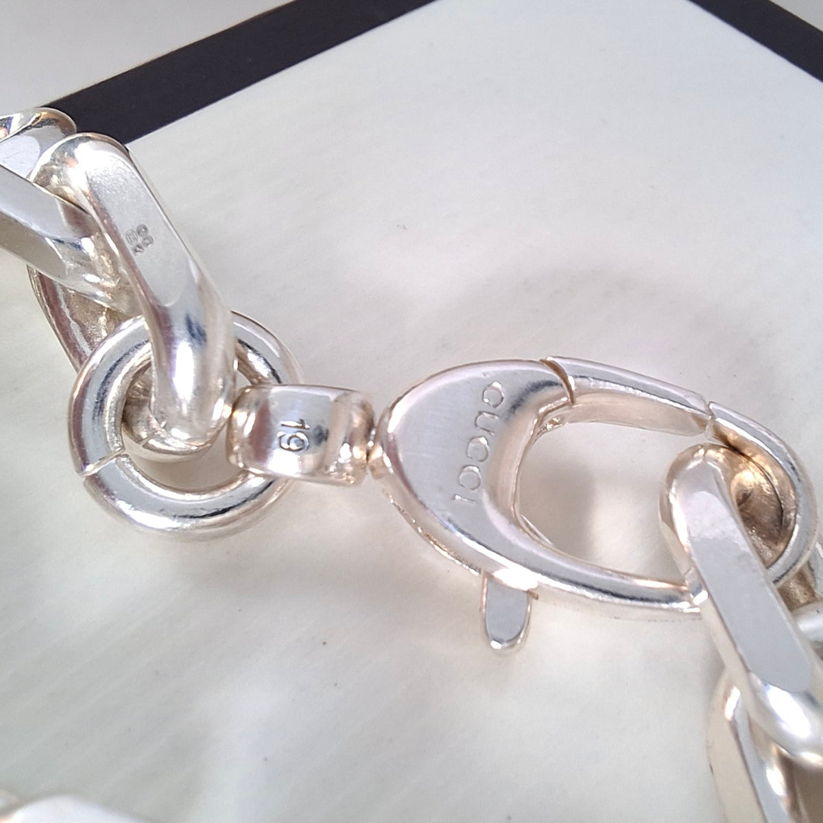 Gucci GG Logo Bracelet in Solid Sterling Silver
