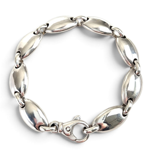 Vintage Tiffany & Co Italy Pebble Link Bracelet in Sterling Silver