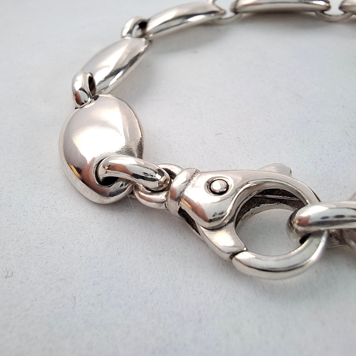 Vintage Tiffany & Co Italy Pebble Link Bracelet in Sterling Silver